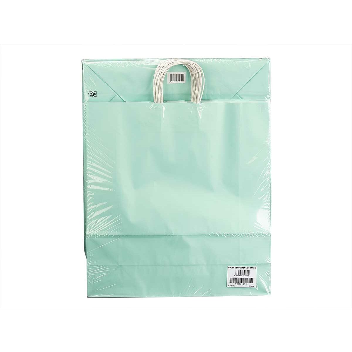 Bolsa de Papel Pincello Verde Menta 32 X 12 X 50 cm 32 x 50 x 0,2 cm (100 Unidades) - Imagen 3