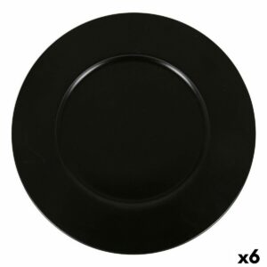 Bajo Plato Inde Neat Negro Porcelana 6 Unidades