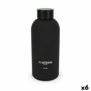 Botella Térmica ThermoSport Negro Soft Touch 6 Unidades