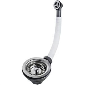 Válvula para fregadero con Rebosadero Flexible Teka 61001302 Plata Acero Inoxidable