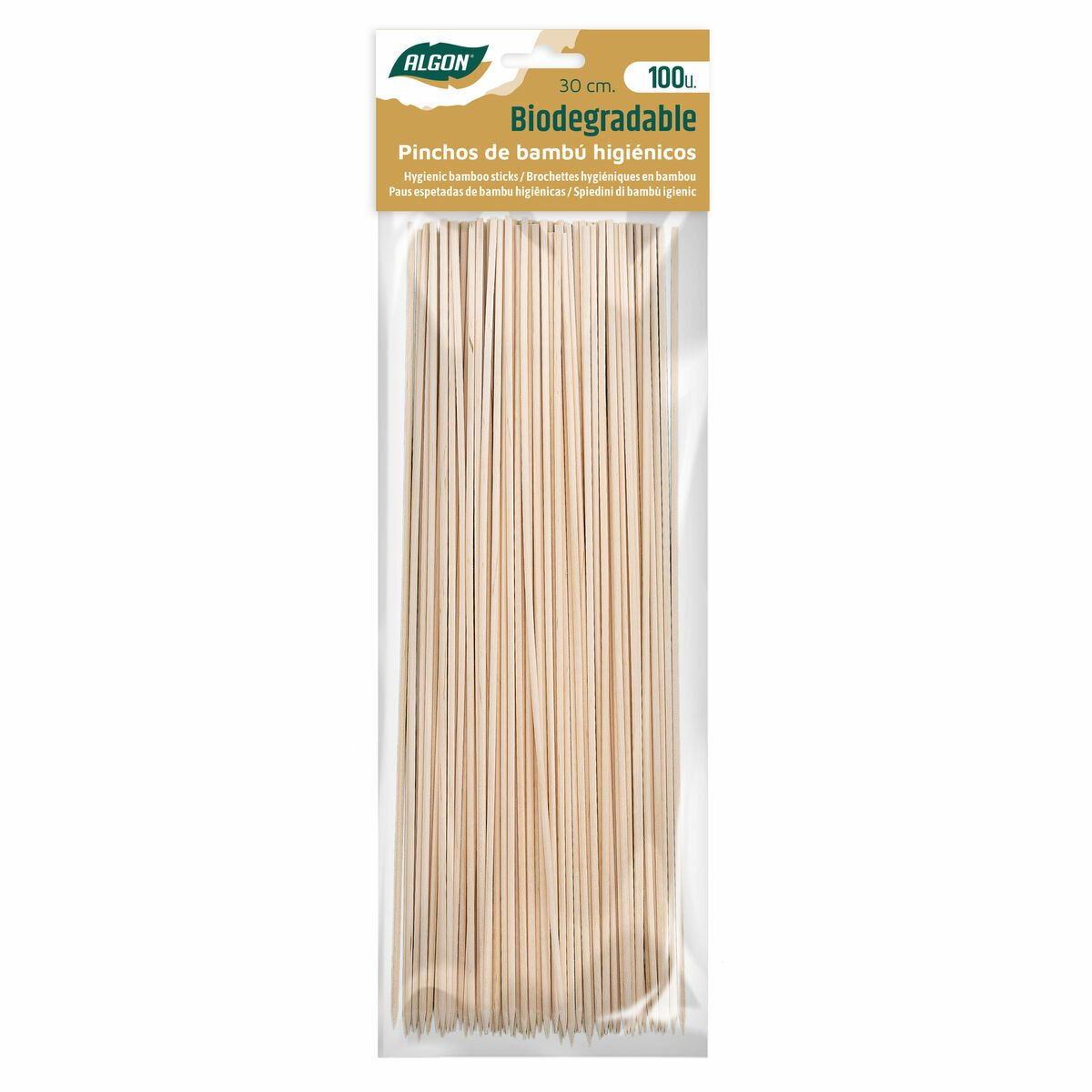 Set de Pinchos para Barbacoa Algon Bambú 300 x 2,5 x 30 mm (100 Piezas) (24 Unidades) (2)