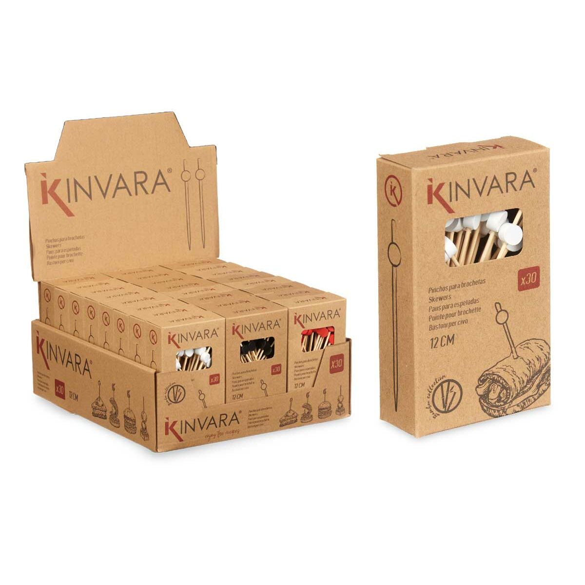 Set de Pinchos para Barbacoa Kinvara Bambú (24 Unidades) (4)
