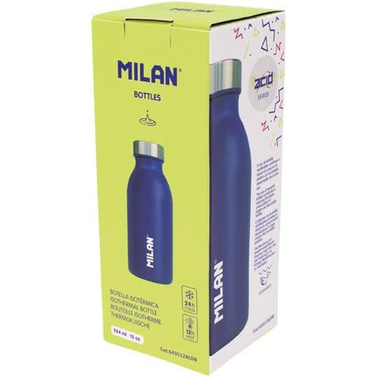 Botella Térmica Milan Serie Acid Azul Acero Inoxidable 354 ml - Imagen 3