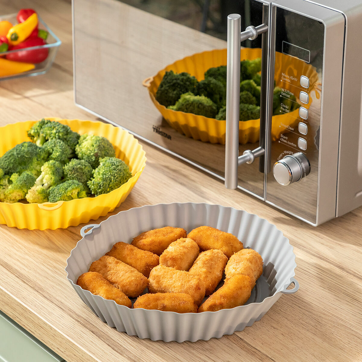Cestas de Silicona con Pincel para Freidoras de Aire Mollicon InnovaGoods 2 Unidades (5)
