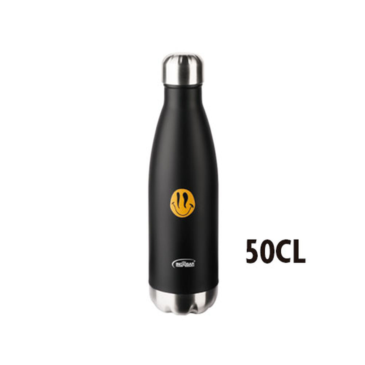 Botella Térmica de Acero Inoxidable Inoxibar Smiley 500 ml Negro