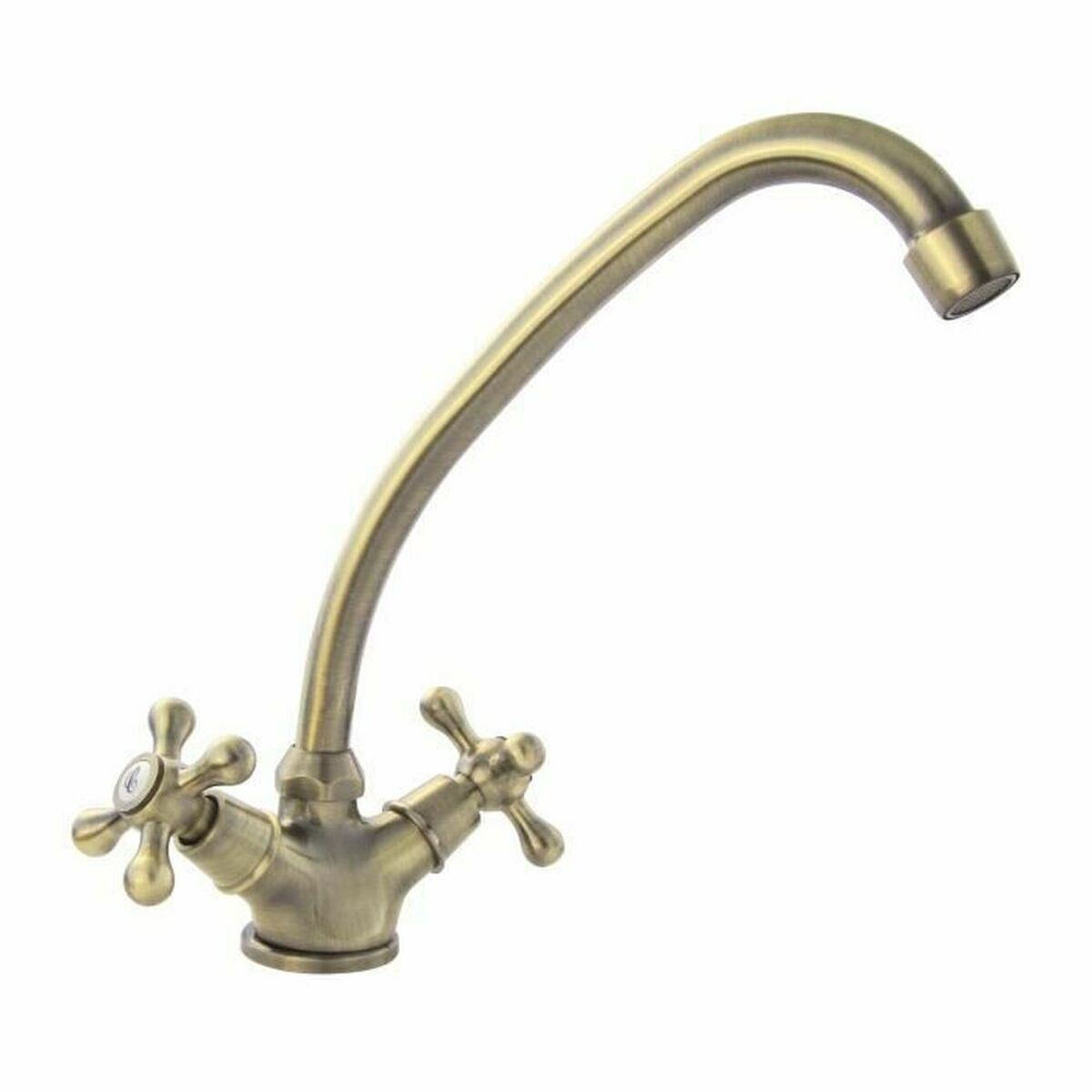 Grifo Bimando Rousseau Beverley Marrón Acero Inoxidable Latón